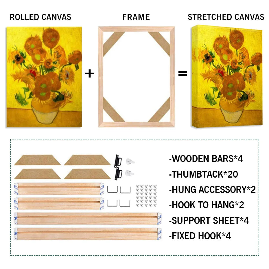 Wood Canvas Frame DIY Large Stretcher Bars Poster Wall Art Home Decor 30x40cm 40x50cm 40x60cm