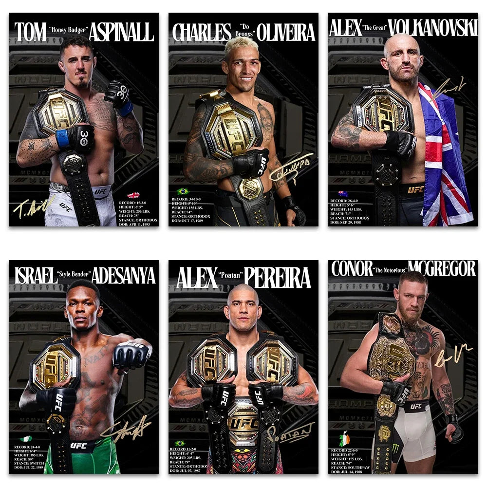 UFC Fighters Living Room & Bedroom Posters