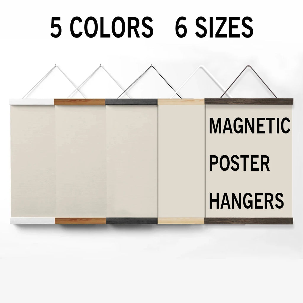 Magnetic Wooden Poster Hanger Frames 5 Colors
