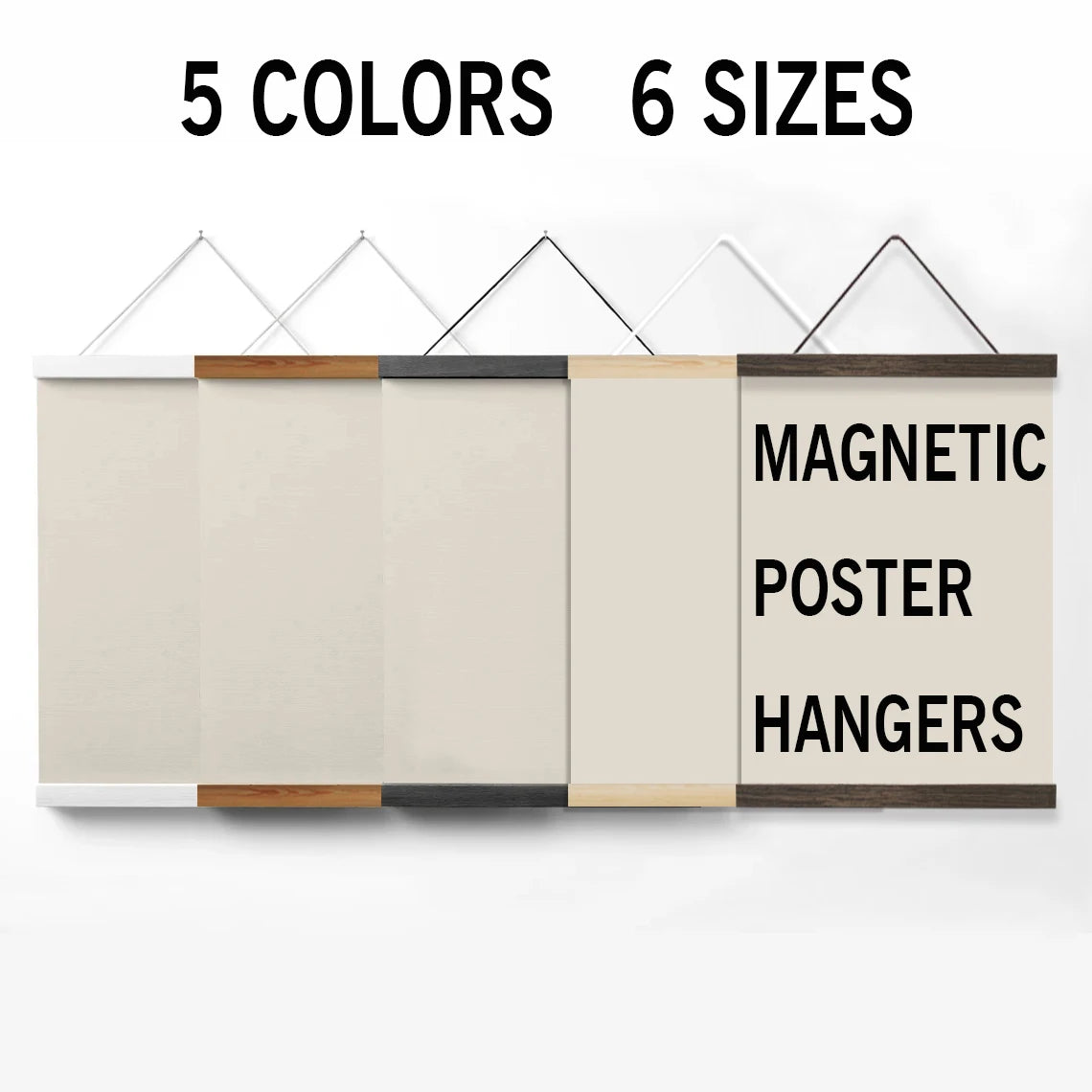 Magnetic Wooden Poster Hanger Frames 5 Colors