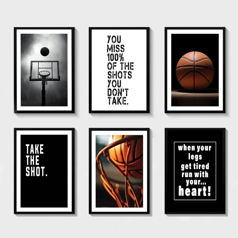 Basketball Motivational Quote Living Room & Bedroom Posters