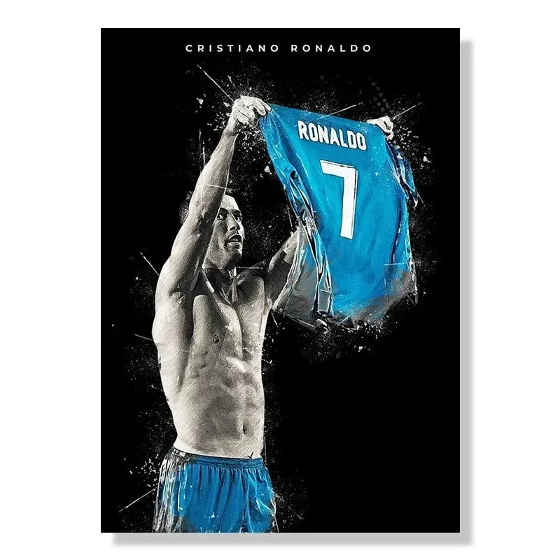 Ronaldo, Vini Jr & Zlatan Football Stars Living Room & Bedroom Wall Posters