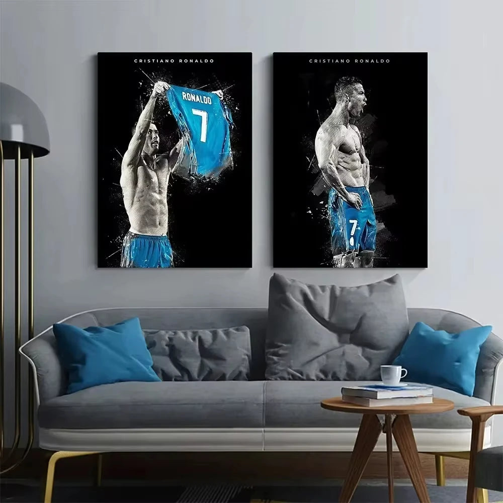 Ronaldo, Vini Jr & Zlatan Football Stars Living Room & Bedroom Wall Posters