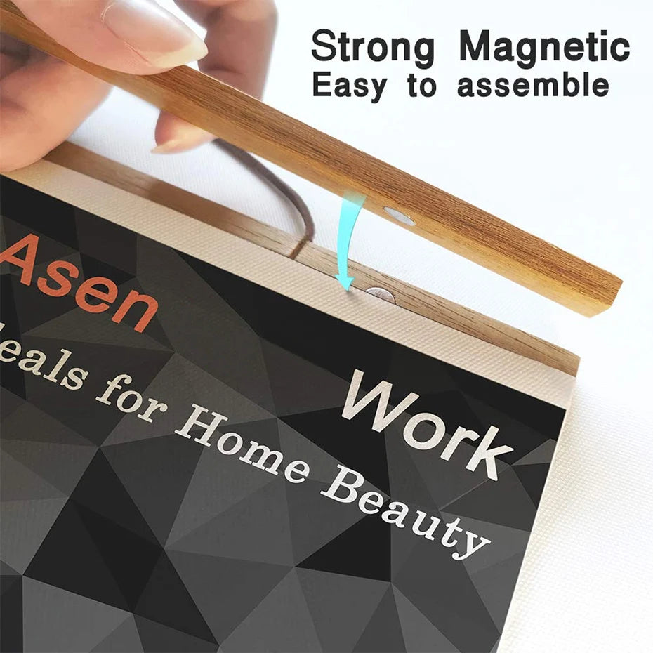 Magnetic Wooden Poster Hanger Frames 5 Colors