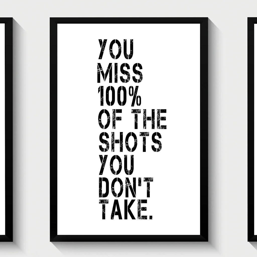 Basketball Motivational Quote Living Room & Bedroom Posters
