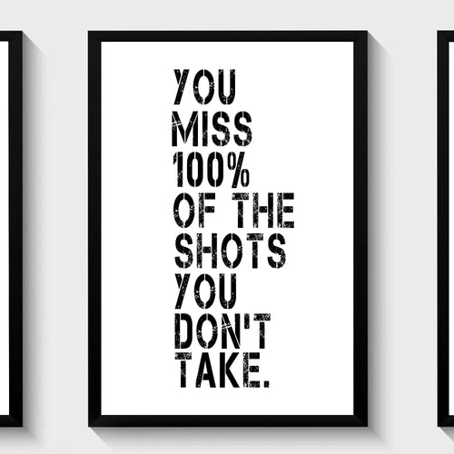 Basketball Motivational Quote Living Room & Bedroom Posters