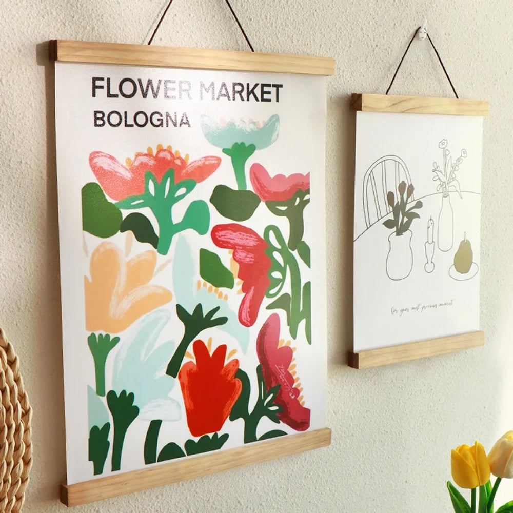 Magnetic Wooden Poster Hanger Frames 5 Colors