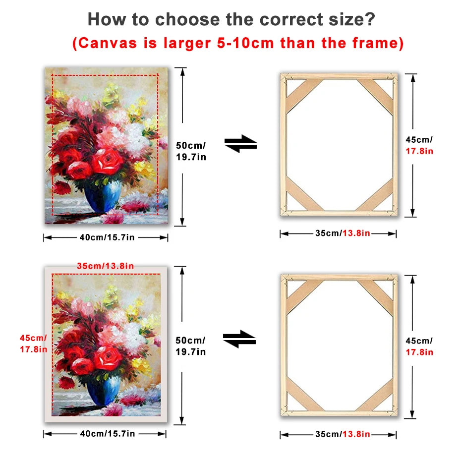Wood Canvas Frame DIY Large Stretcher Bars Poster Wall Art Home Decor 30x40cm 40x50cm 40x60cm