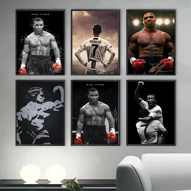 Mike Tyson, Rocky, Arnold, Ronaldo, Pele, Nate Diaz, Creed Living Room & Bedroom Posters
